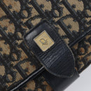 Christian Dior Trotter Canvas Shoulder Bag Navy Gold Tone Auth ep17074-16