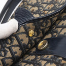 Christian Dior Trotter Canvas Shoulder Bag Navy Gold Tone Auth ep17074-17