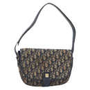 Christian Dior Trotter Canvas Shoulder Bag Navy Gold Tone Auth ep17074-2
