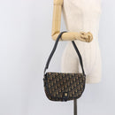 Christian Dior Trotter Canvas Shoulder Bag Navy Gold Tone Auth ep17074-27