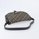 Christian Dior Trotter Canvas Shoulder Bag Navy Gold Tone Auth ep17074-7
