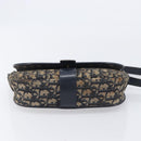 Christian Dior Trotter Canvas Shoulder Bag Navy Gold Tone Auth ep17074-9