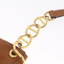 PRADA Shoulder Bag Leather Brown Gold Tone Auth ep17076-10