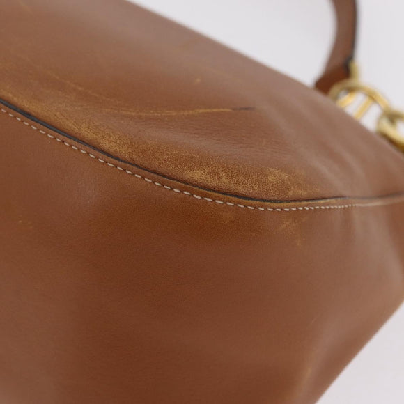 PRADA Shoulder Bag Leather Brown Gold Tone Auth ep17076