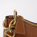 PRADA Shoulder Bag Leather Brown Gold Tone Auth ep17076-16