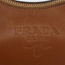 PRADA Shoulder Bag Leather Brown Gold Tone Auth ep17076-17