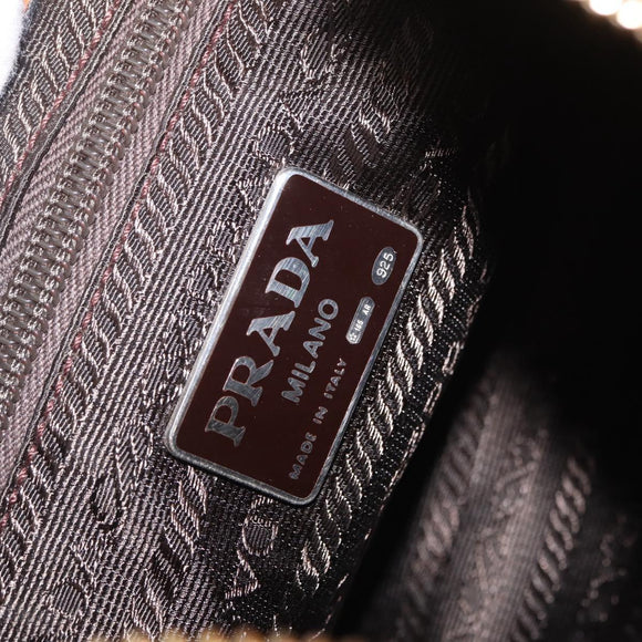 PRADA Shoulder Bag Leather Brown Gold Tone Auth ep17076