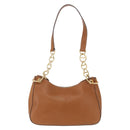 PRADA Shoulder Bag Leather Brown Gold Tone Auth ep17076-2