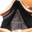 PRADA Shoulder Bag Leather Brown Gold Tone Auth ep17076-20