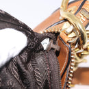 PRADA Shoulder Bag Leather Brown Gold Tone Auth ep17076-24