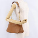 PRADA Shoulder Bag Leather Brown Gold Tone Auth ep17076-25