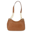 PRADA Shoulder Bag Leather Brown Gold Tone Auth ep17076-3