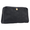 Christian Dior Honeycomb Clutch Bag Canvas Black Gold Tone Auth ep17078-1
