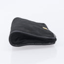 Christian Dior Honeycomb Clutch Bag Canvas Black Gold Tone Auth ep17078-4