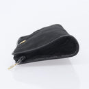 Christian Dior Honeycomb Clutch Bag Canvas Black Gold Tone Auth ep17078-5
