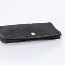 Christian Dior Honeycomb Clutch Bag Canvas Black Gold Tone Auth ep17078-6