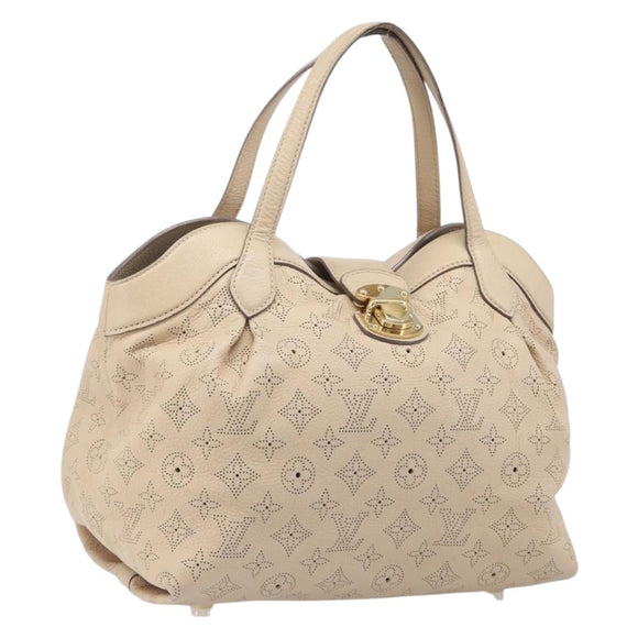 LOUIS VUITTON Mahina Shiels PM Hand Bag Leather Beige M93818 LV Auth ep17082