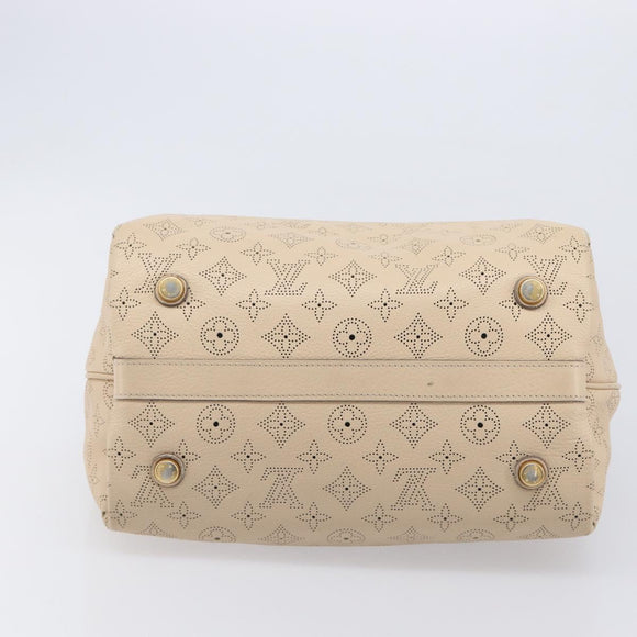 LOUIS VUITTON Mahina Shiels PM Hand Bag Leather Beige M93818 LV Auth ep17082