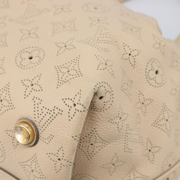 LOUIS VUITTON Mahina Shiels PM Hand Bag Leather Beige M93818 LV Auth ep17082