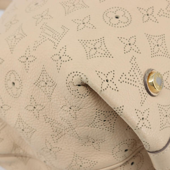 LOUIS VUITTON Mahina Shiels PM Hand Bag Leather Beige M93818 LV Auth ep17082