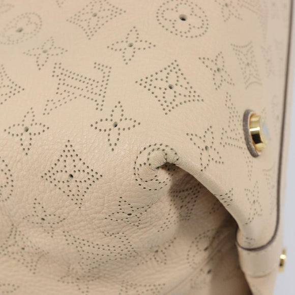 LOUIS VUITTON Mahina Shiels PM Hand Bag Leather Beige M93818 LV Auth ep17082