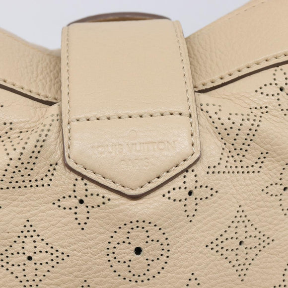LOUIS VUITTON Mahina Shiels PM Hand Bag Leather Beige M93818 LV Auth ep17082