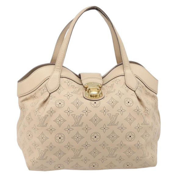 LOUIS VUITTON Mahina Shiels PM Hand Bag Leather Beige M93818 LV Auth ep17082
