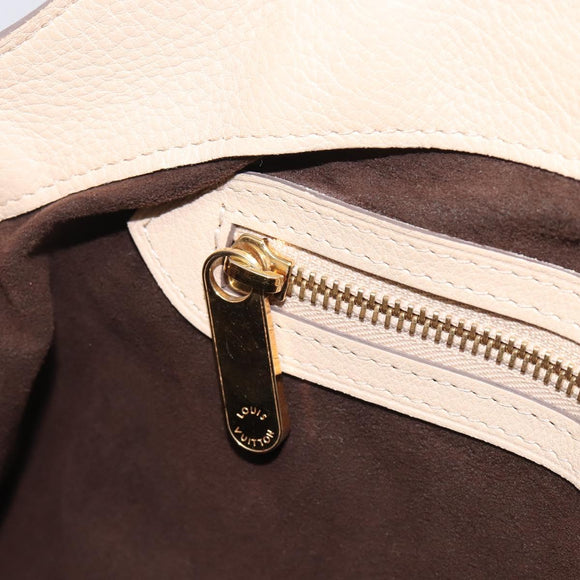 LOUIS VUITTON Mahina Shiels PM Hand Bag Leather Beige M93818 LV Auth ep17082