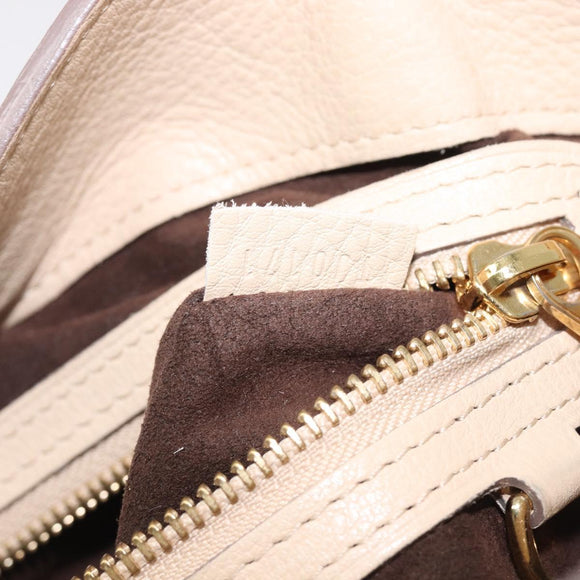 LOUIS VUITTON Mahina Shiels PM Hand Bag Leather Beige M93818 LV Auth ep17082
