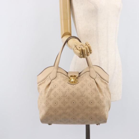 LOUIS VUITTON Mahina Shiels PM Hand Bag Leather Beige M93818 LV Auth ep17082