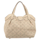 LOUIS VUITTON Mahina Shiels PM Hand Bag Leather Beige M93818 LV Auth ep17082-3