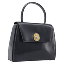 CELINE Hand Bag Leather Black Gold Tone Auth ep17090-1