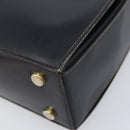 CELINE Hand Bag Leather Black Gold Tone Auth ep17090-10