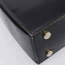 CELINE Hand Bag Leather Black Gold Tone Auth ep17090-11
