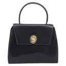 CELINE Hand Bag Leather Black Gold Tone Auth ep17090-2