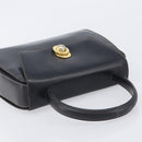 CELINE Hand Bag Leather Black Gold Tone Auth ep17090-6
