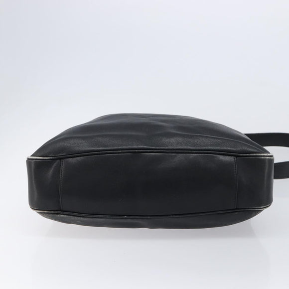GUCCI Bamboo Hand Bag Leather 2way Black Gold Tone 001 3754 1577 Auth ep17100