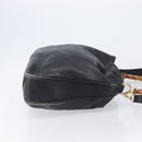 GUCCI Bamboo Hand Bag Leather 2way Black Gold Tone 001 3754 1577 Auth ep17100-4