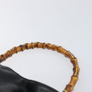 GUCCI Bamboo Hand Bag Leather 2way Black Gold Tone 001 3754 1577 Auth ep17100-8
