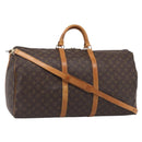 LOUIS VUITTON Monogram Keepall Bandouliere 60 Boston Bag M41412 LV Auth ep17110-1