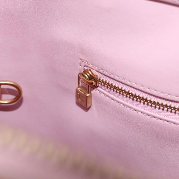 LOUIS VUITTON Vernis Houston Bag Marshmallow Pink M91302 LV Auth ep17119