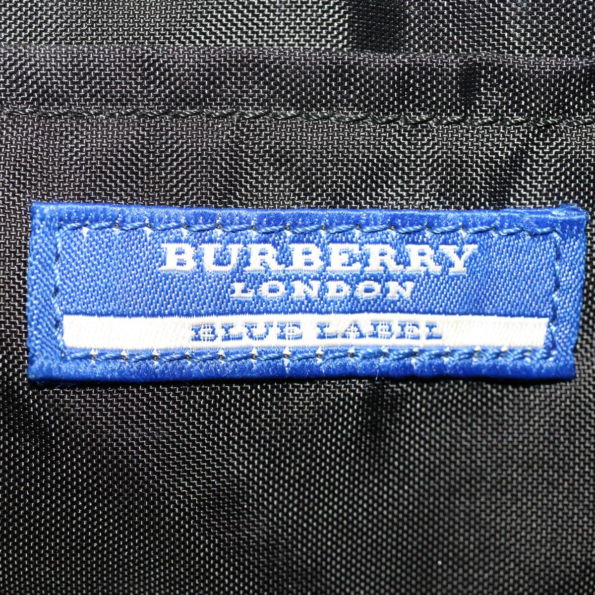 BURBERRY Nova Check Blue Label Shoulder Bag Nylon Beige Auth ep1712