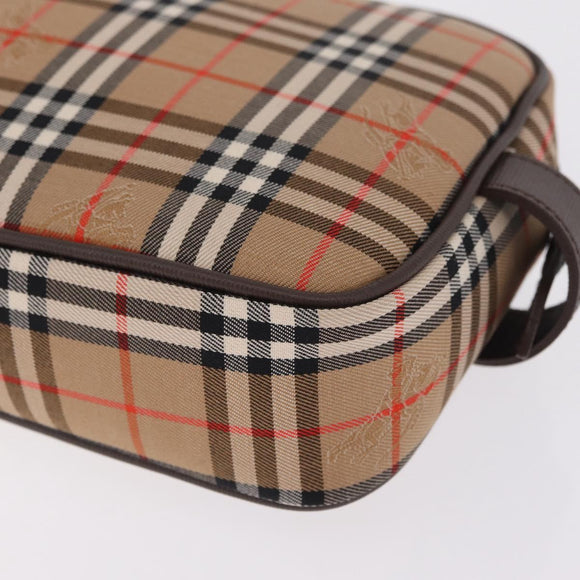 Burberrys Nova Check Clutch Bag Canvas Beige Auth ep17123A