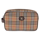 Burberrys Nova Check Clutch Bag Canvas Beige Auth ep17123A-2