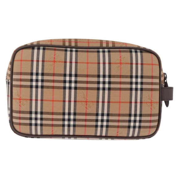 Burberrys Nova Check Clutch Bag Canvas Beige Auth ep17123A