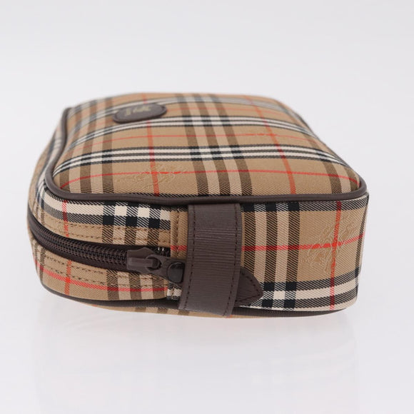 Burberrys Nova Check Clutch Bag Canvas Beige Auth ep17123A