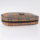 Burberrys Nova Check Clutch Bag Canvas Beige Auth ep17123A-6