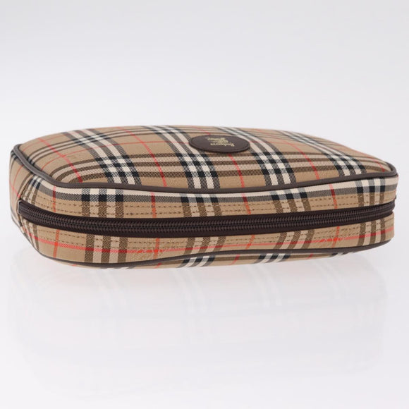 Burberrys Nova Check Clutch Bag Canvas Beige Auth ep17123A