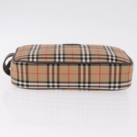 Burberrys Nova Check Clutch Bag Canvas Beige Auth ep17123A
