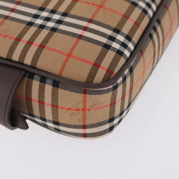 Burberrys Nova Check Clutch Bag Canvas Beige Auth ep17123A